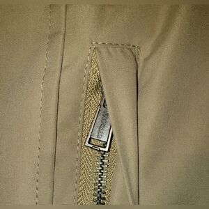 NWT Cole Haan Tan 3/4 trench-coat Jacket brass logo hardware multiple pockets